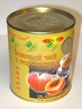 Чай Чю Хуа зелёный с персиком, 100 гр., ж/б