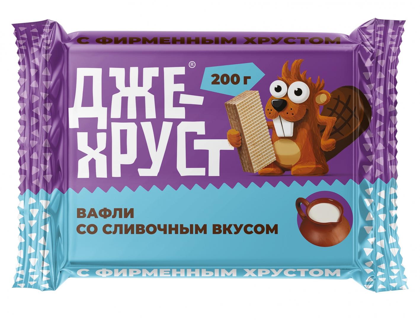 Вафли неглазированные со сливочным вкусом Джехруст, SlaSti, 200 гр., флоу-пак