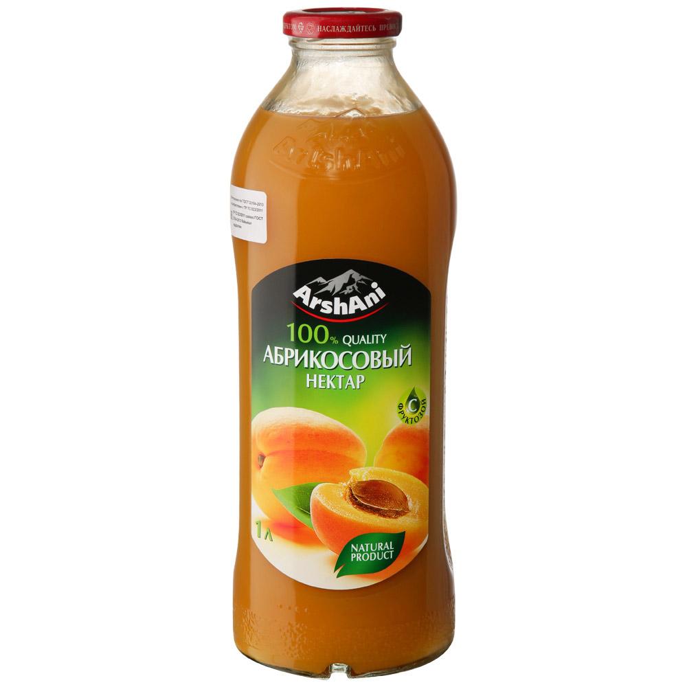 Нектар ArshAni абрикосовый с мякотью с фруктозой 1 л., стекло