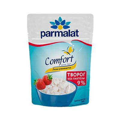 Творог Parmalat рассыпчатый безлактозный 9% 260 гр., дой-пак