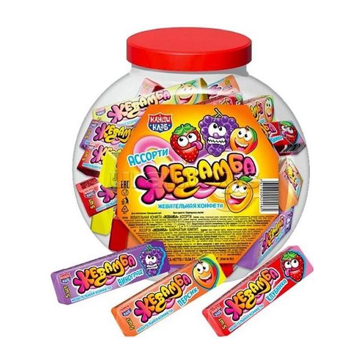 Конфеты жевательные Канди Клаб жевамба ассорти 16 гр., обертка