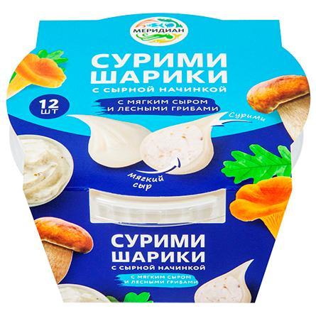 Сурими-шарики Меридиан с мягким сыром и лесными грибами 100 гр., картон
