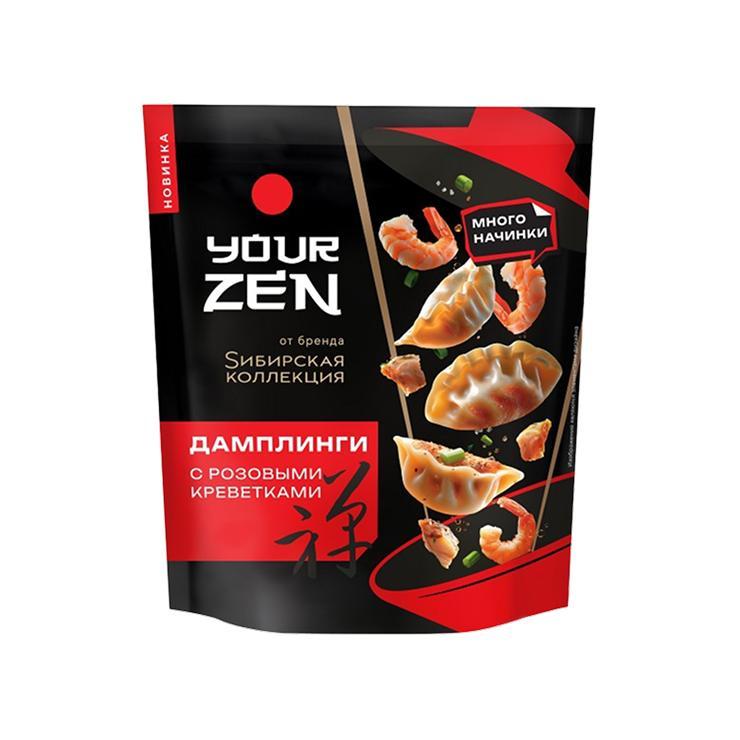 Дамплинги Сибирская Коллекция Your Zen с розовыми креветками 270 гр., дой-пак