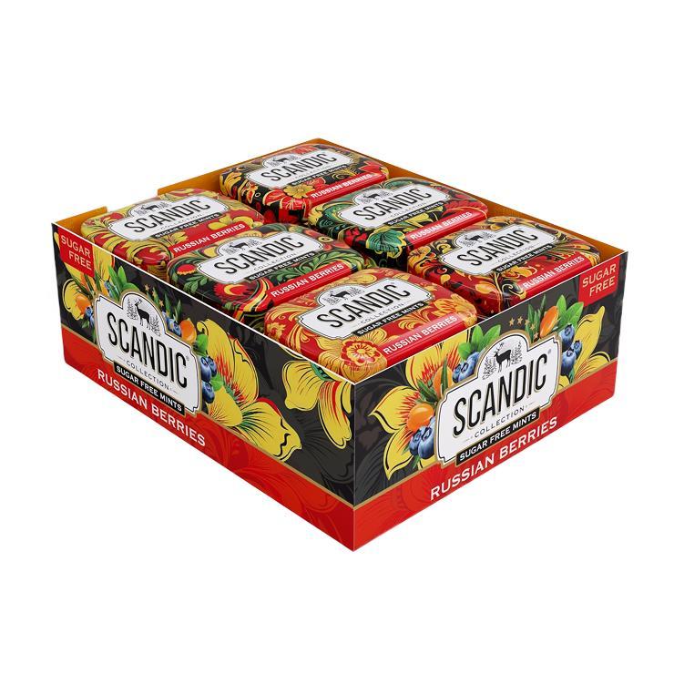 Драже Scandic черника облепиха без сахара 14 гр., ж/б
