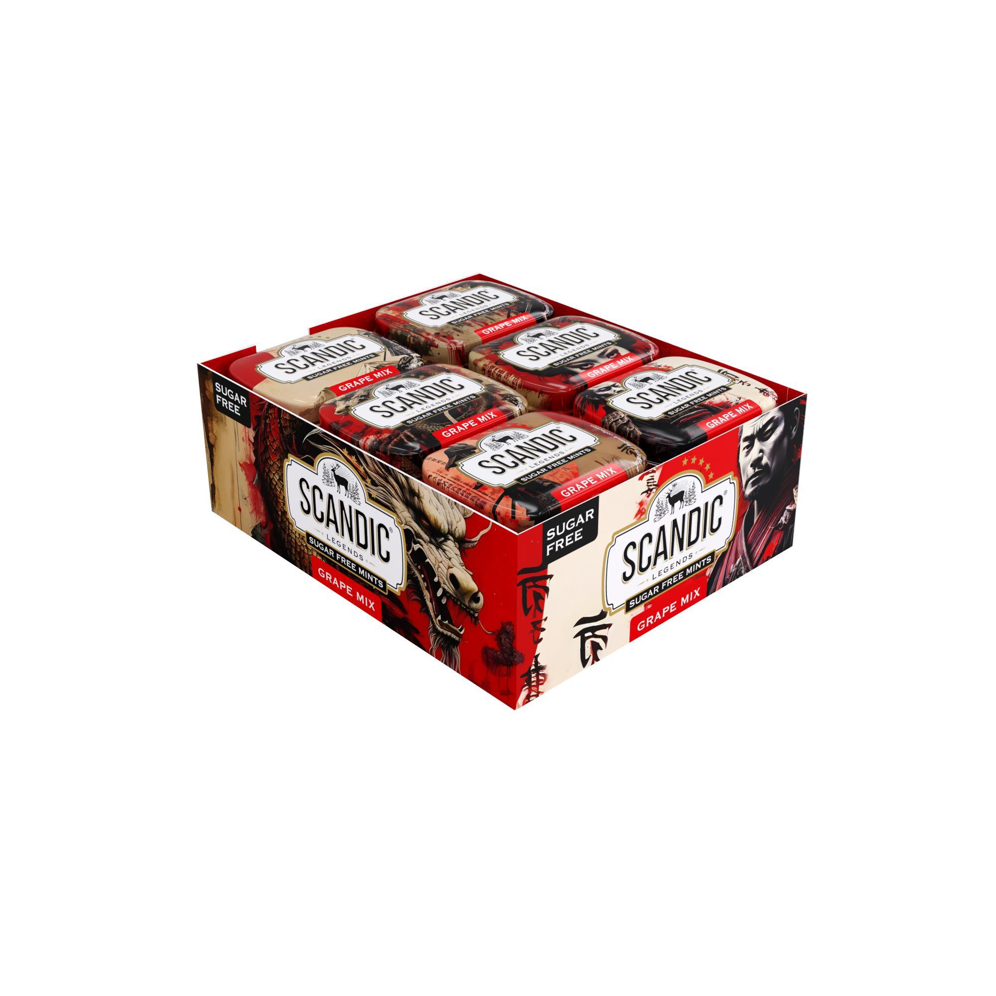 Драже Scandic виноградный микс без сахара 14 гр., ж/б