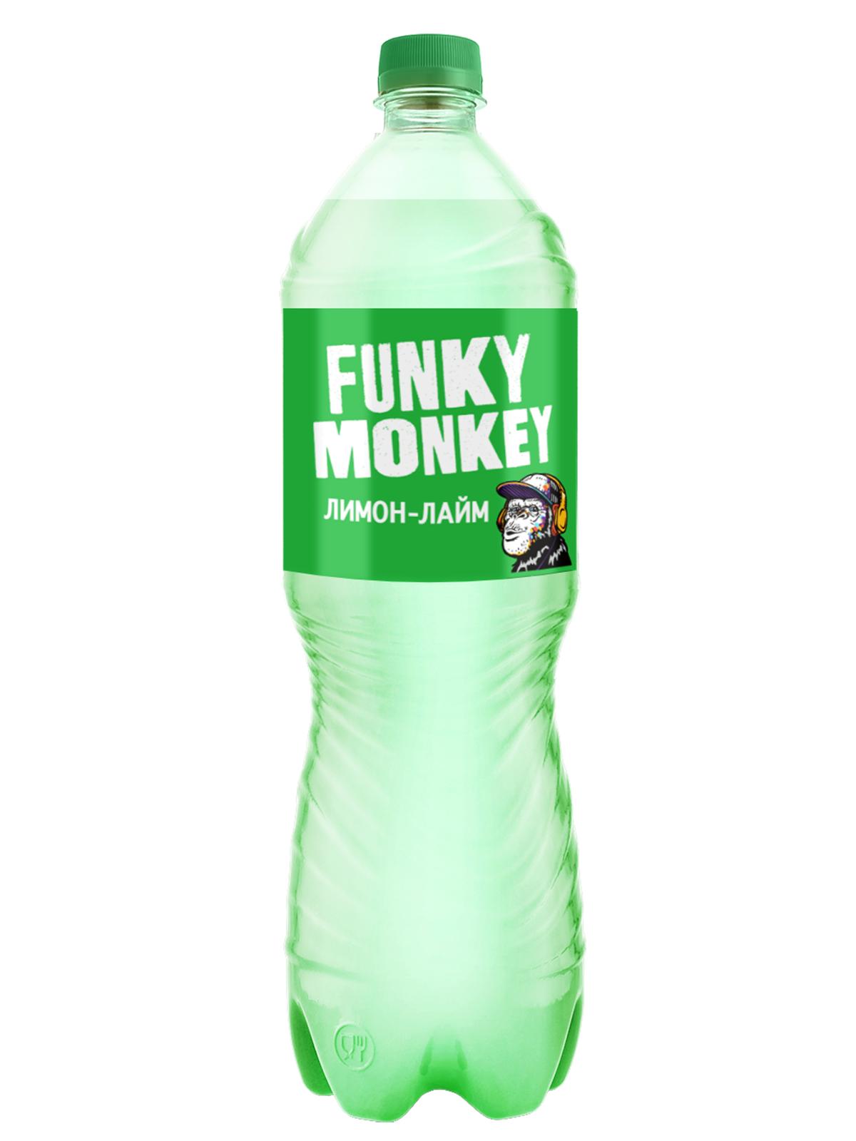 Напиток газированный Funky Monkey Лимон-Лайм 1,5 л., ПЭТ