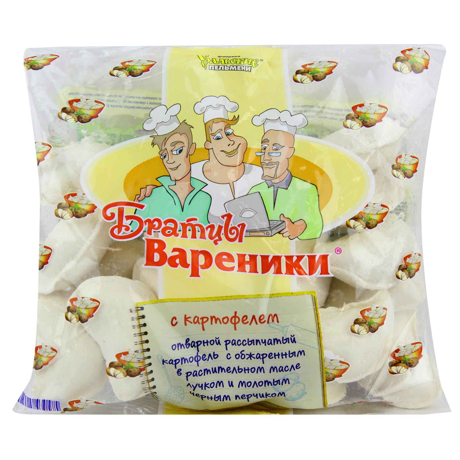 Вареники Братцы Вареники с картофелем 350 гр., флоу-пак