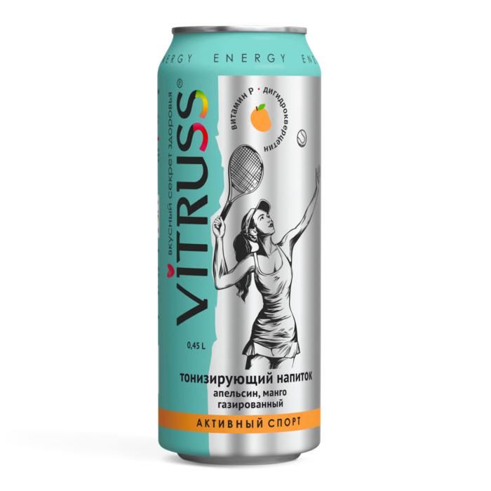 Напиток безалкогольный Vitruss функциональный газированный спорт 450 мл., ж/б