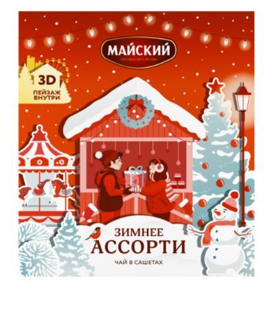Чай Майский Зимний 3D пейзаж 20 пакетиков 30 гр., картон