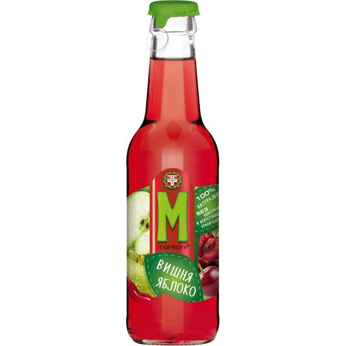 Напиток сокосодержащий Markoni вишня яблоко 250 мл., стекло