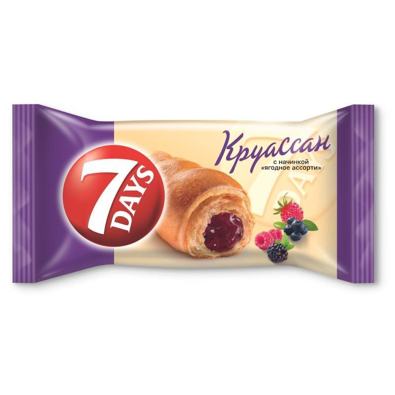 Круассан 7 Days с начинкой ягодное ассорти 65 гр., флоу-пак
