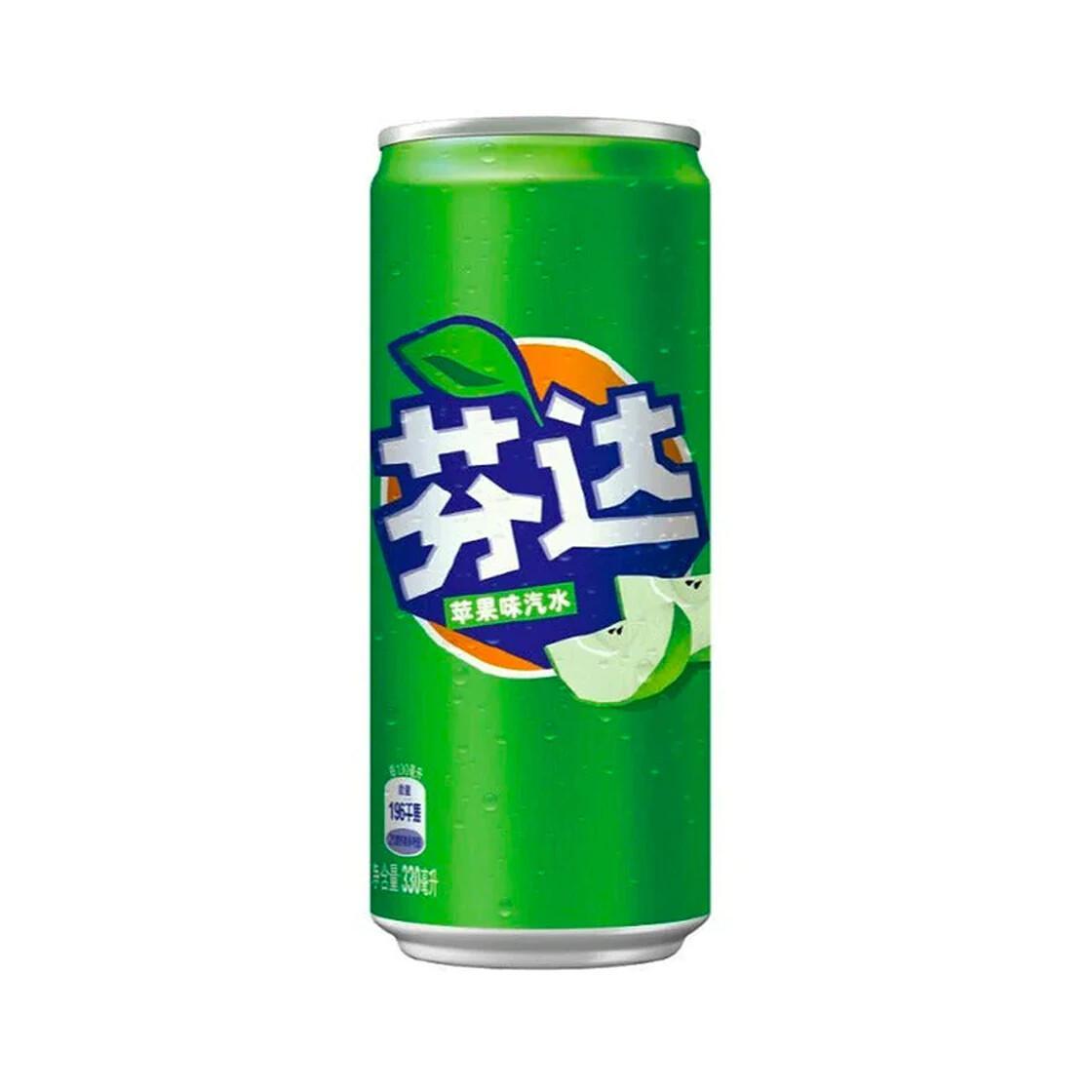 Напиток газированный Fanta зеленое яблоко 330 мл., ж/б
