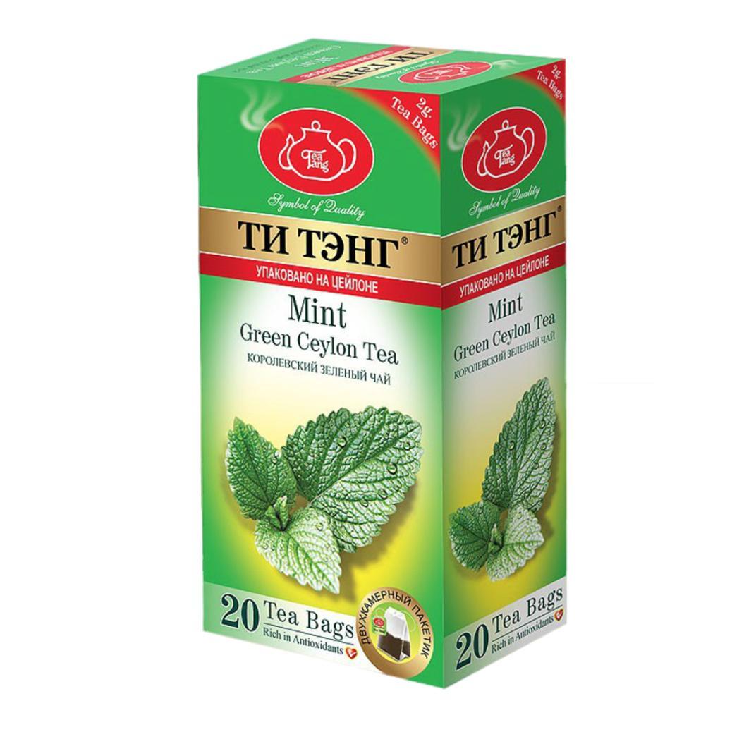 Чай Ти Тэнг зеленый с мятой 20 пакетиков 40 гр., картон