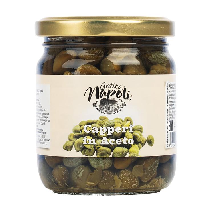 Каперсы Antica Napoli с уксусом 190 гр., стекло
