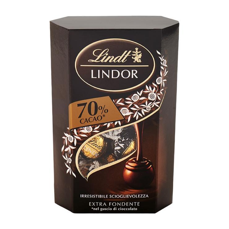 Конфеты шоколадные Lindt Lindor темный трюфель 70% какао 200 гр., картон