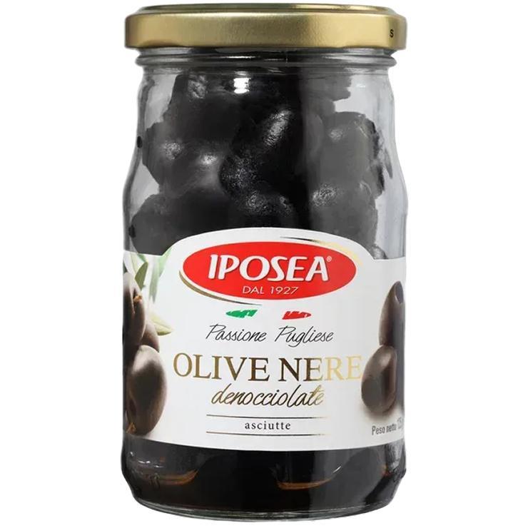 Маслины Iposea  без косточек без жидкости 125 гр., стекло