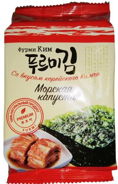 Капуста морская Furmi со вкусом корейского кимчи 10 листов 5 гр., флоу-пак