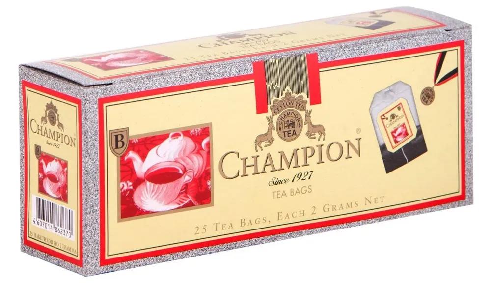 Чай черный Beta Tea Champion чемпион 25 пакетиков, 50 гр., картон