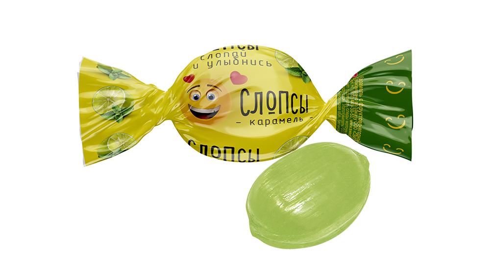 Карамель леденц Слопсы мексикан лайм,1 кг., флоу-пак