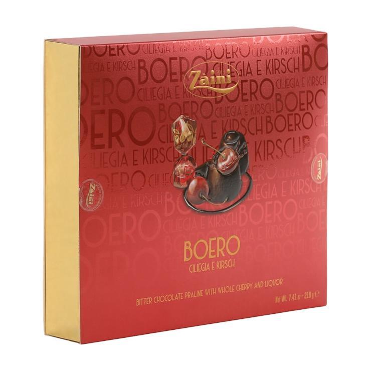 Конфеты шоколадные Zaini Boero вишня в ликере 210 гр., картон