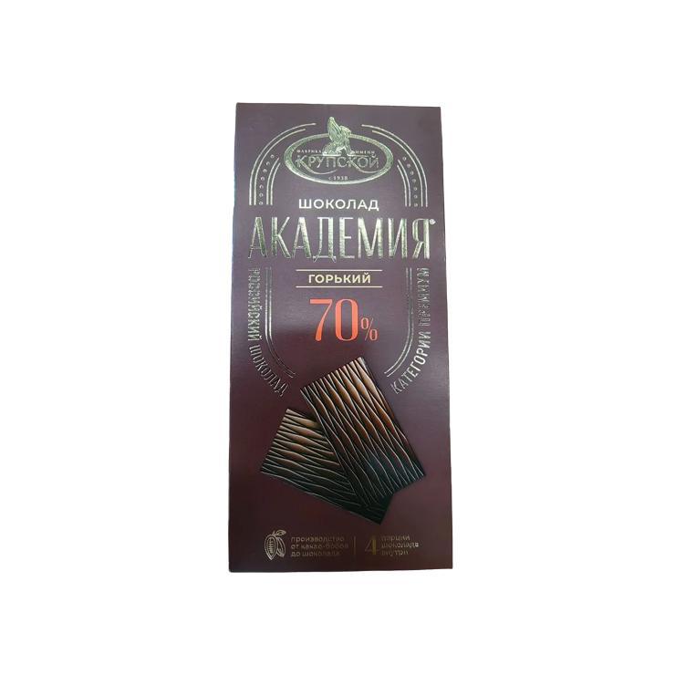 Шоколад КФ им. Крупской Академия порционный горький 70% какао 88 гр., картон