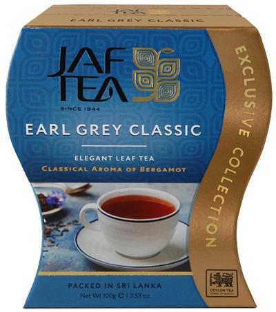 Чай Jaf Tea Earl Grey Classic черный листовой с ароматом бергамота, 100 гр., картон