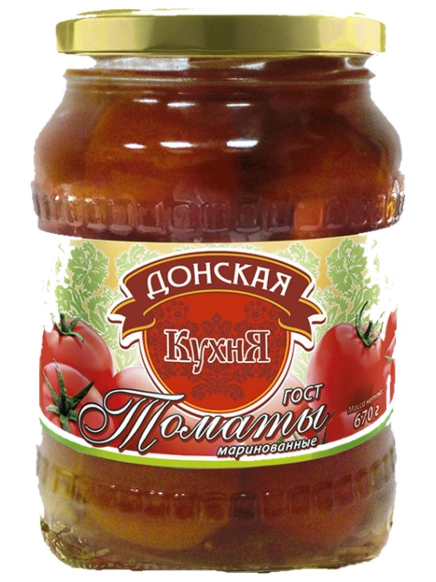 Томаты Донская Кухня маринованные стекло 670 гр., стекло