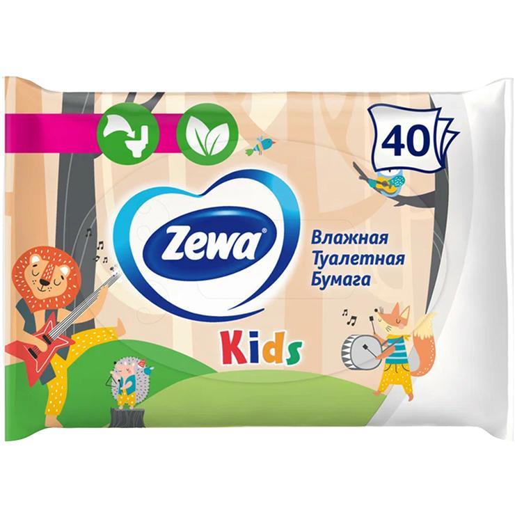 Влажная туалетная бумага Zewa детская 80 штук., флоу-пак