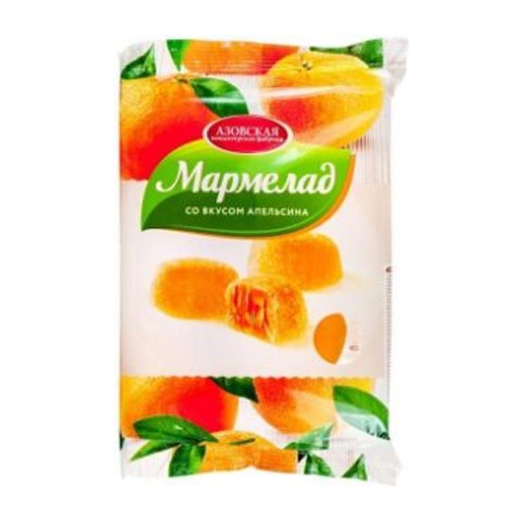 Мармелад Азовская КФ желейный апельсин 300 гр., флоу-пак