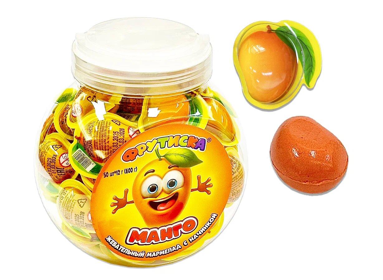 Мармелад жевательный Фрутиска манго с начинкой 12 гр., пластик
