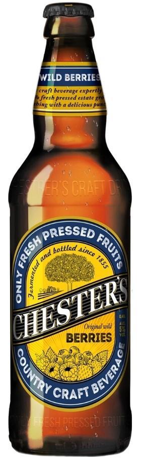 Пивной напиток CHESTER'S Сайдер лесные ягоды особый светлый фильтрованный пастеризованный 5% 450 мл., стекло