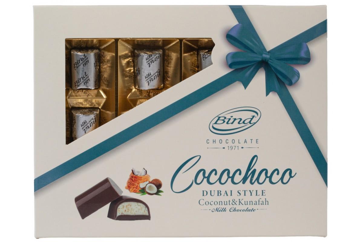 Конфеты Bind молочный шоколад с кокосом и начинкой кадайф 120 гр., картон