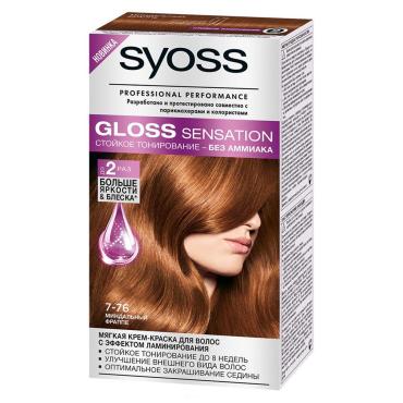 Краска для волос Syoss Gloss Sensation 7-76 Миндальный фраппе