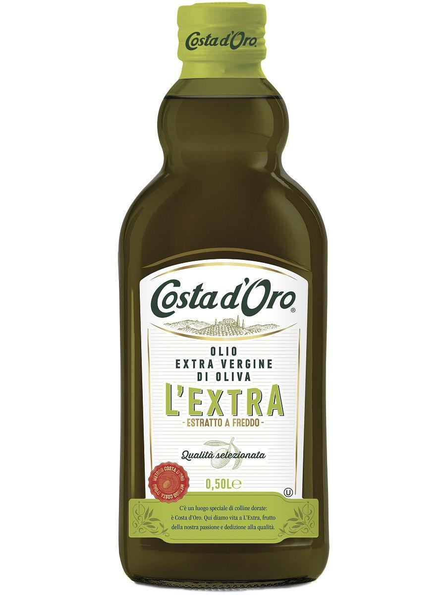 Масло оливковое нерафинированное высшего качества со вкусом и ароматом лимона Экстраверджине Costa d'Oro, 500 мл., стекло