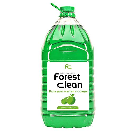 Средство для мытья посуды Forest Clean Зеленое яблоко, гель концентрат, 5 л., ПЭТ