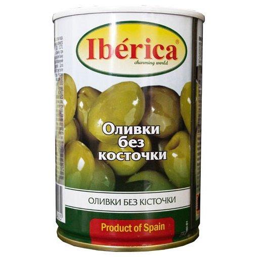Оливки Iberica без косточки в рассоле, 420 гр., ж/б