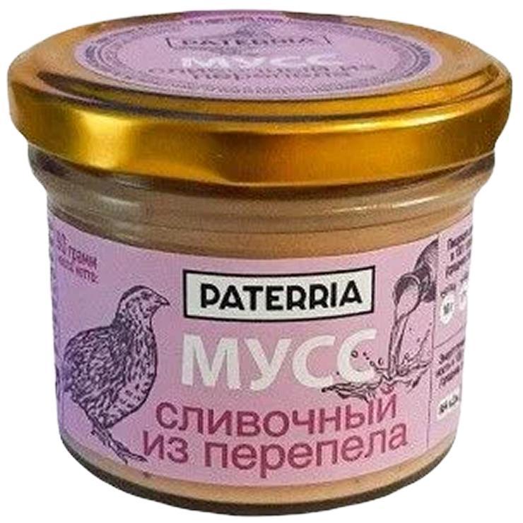 Мусс Paterria сливочный из перепела 90 гр., стекло