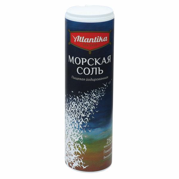 Соль Atlantika Морская мелкая 250 гр., ПЭТ