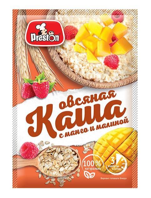 Каша Preston овсяная с манго и малиной быстрого приготовления 37 гр., саше