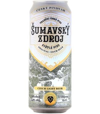 Пиво светлое фильтрованное, SUMAVSKY ZDROJ 3,8%, 500 мл., ж/б