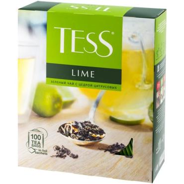 Чай Tess Lime зеленый цедрой цитрусовых 100 пак.