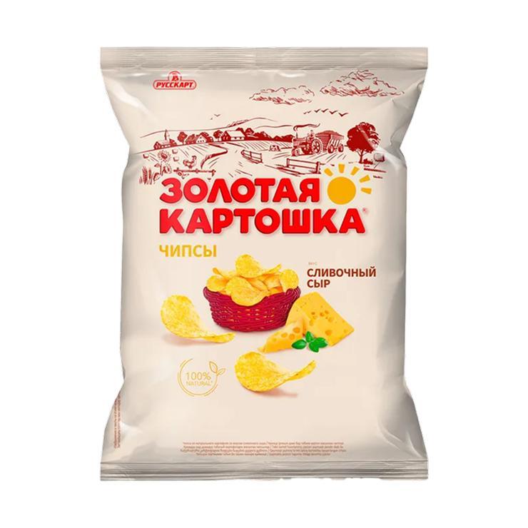 Чипсы Русскарт Золотая картошка сливочный сыр 120 гр., флоу-пак
