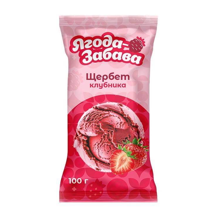 Щербет Ягода-Забава клубничный стакан 90 гр., флоу-пак