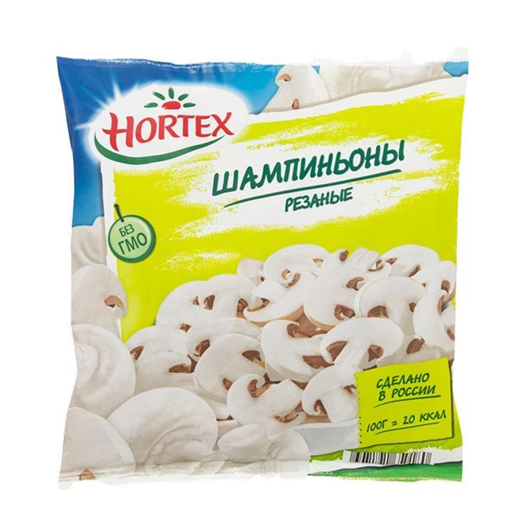 Шампиньоны Hortex резанные 400 гр., флоу-пак