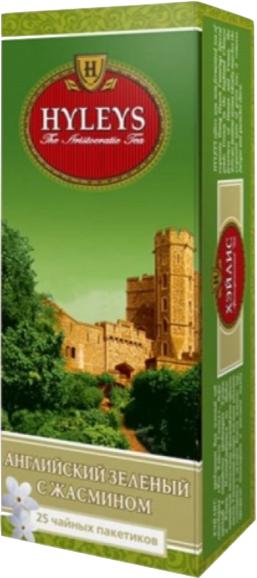 Чай Hyleys Английский зеленый с жасмином 25 пакетиков, 37.5 гр., картон
