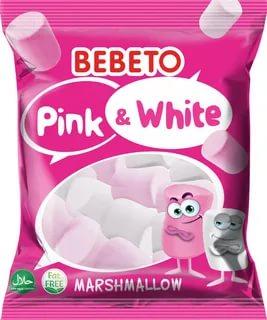 Суфле-маршмеллоу вкус ванили и клубники Bebeto Pink & White, 60 гр., флоу-пак