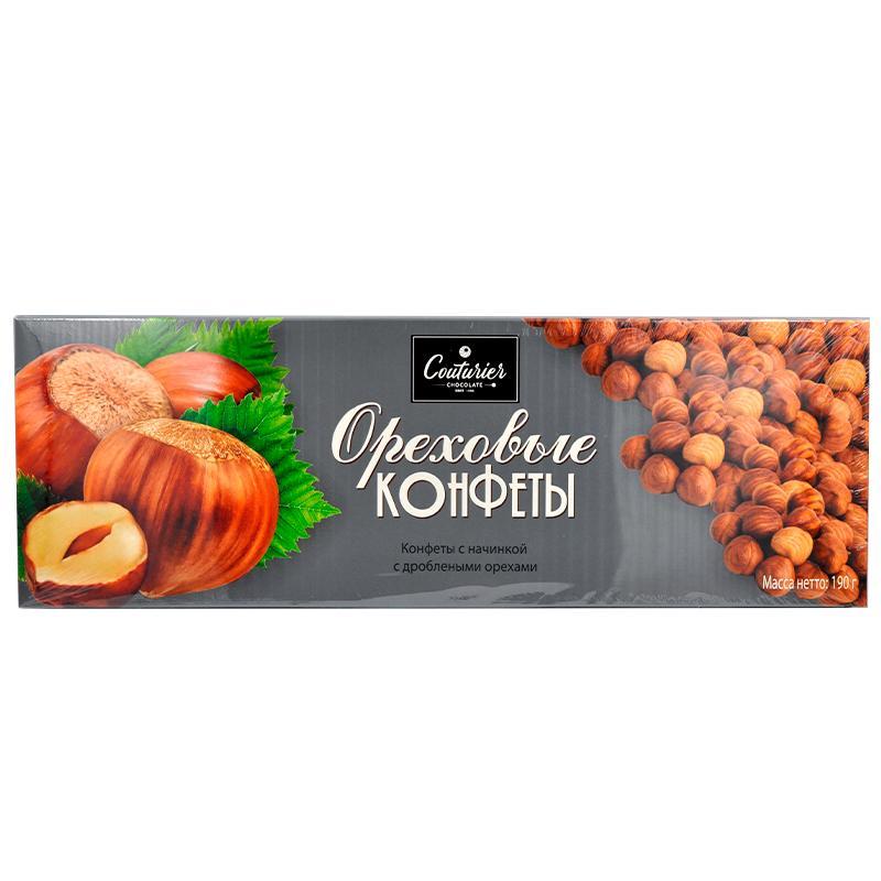 Шоколадные конфеты Couturier ореховые 190 гр., картон