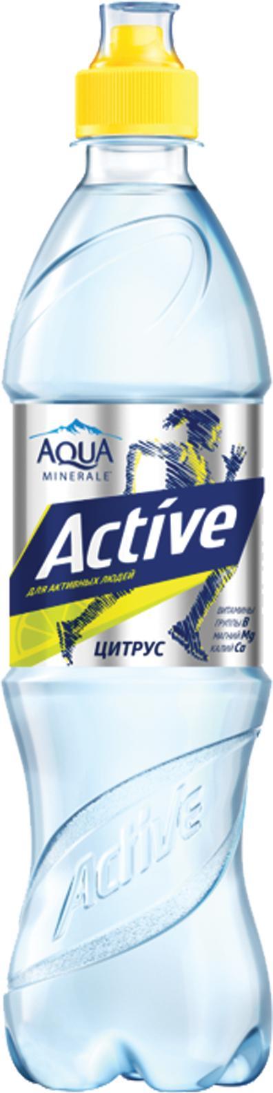 Вода Aqua Minerale Active Цитрус безалкогольный негазированный 500 мл., ПЭТ