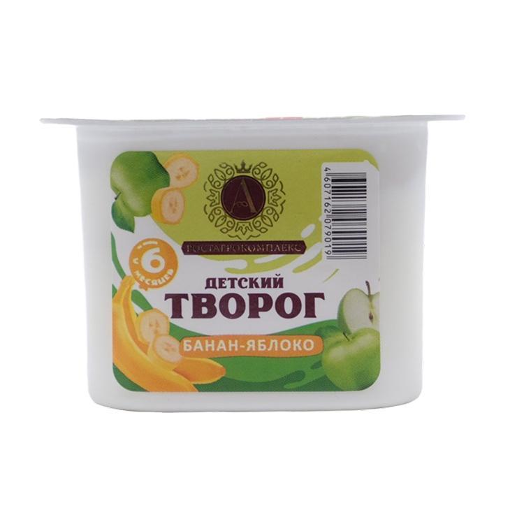 Творог детский А.Ростагрокомплекс Мамина радость яблоко банан 3,8% 100 гр., стакан