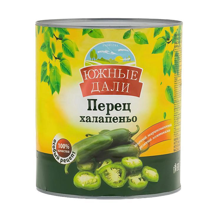 Перец маринованный Южные Дали халапеньо резаный 3,8 л., ж/б